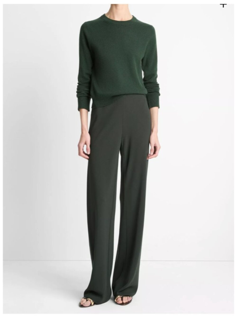 NWT Vince Colette High-Rise Crepe Bias Pant in Verde Green Size Medium